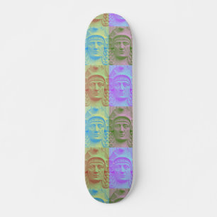 Pastel Pop Art Deco Stone Head skateboard Decaan