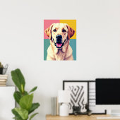 Pastel Pop Art Labrador Retriever Portret Poster (Thuiskantoor)