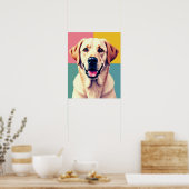 Pastel Pop Art Labrador Retriever Portret Poster (Keuken)