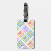 PASTEL POP ART MARTINIS BAGAGELABEL (Achterkant verticaal)