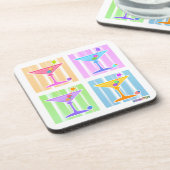 PASTEL POP ART MARTINIS DRANKJES ONDERZETTER (Linkerzijde)