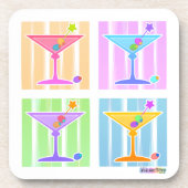 PASTEL POP ART MARTINIS DRANKJES ONDERZETTER (Voorkant)