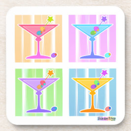 PASTEL POP ART MARTINIS DRANKJES ONDERZETTER