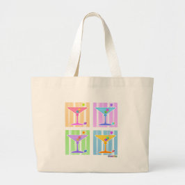 PASTEL POP ART MARTINIS GROTE TOTE BAG