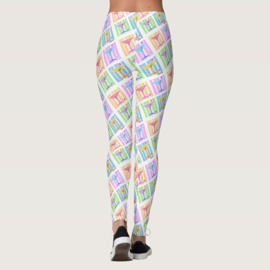 PASTEL POP ART MARTINIS LEGGINGS (Achterkant)