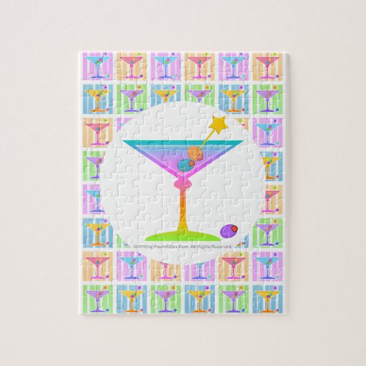PASTEL POP ART MARTINIS LEGPUZZEL (Verticaal)