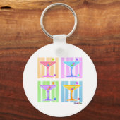 PASTEL POP ART MARTINIS SLEUTELHANGER (Voorkant)