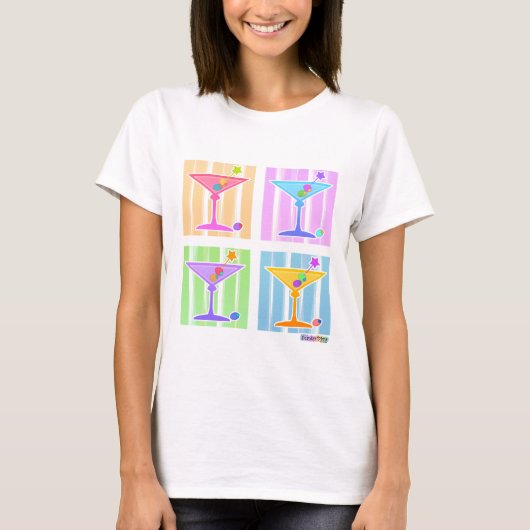 PASTEL POP ART MARTINIS T-SHIRT (Voorkant)