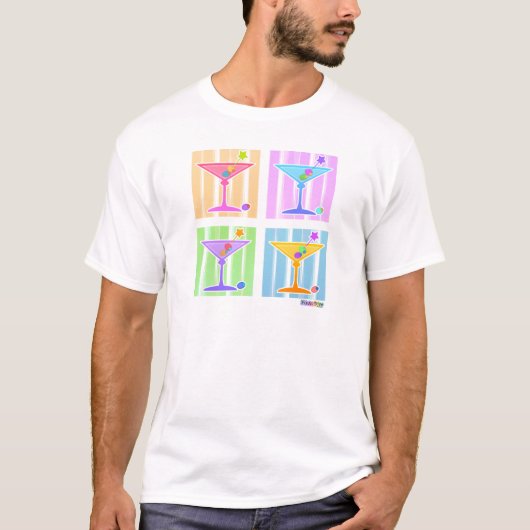 PASTEL POP ART MARTINIS T-SHIRT (Voorkant)