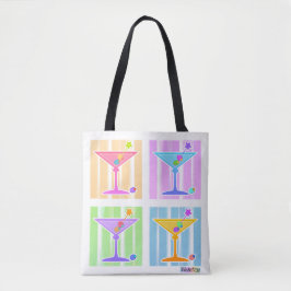 PASTEL POP ART MARTINIS TOTE BAG