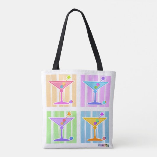 PASTEL POP ART MARTINIS TOTE BAG (Achterkant)