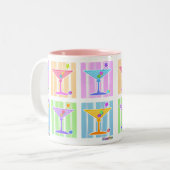 PASTEL POP ART MARTINIS TWEEKLEURIGE KOFFIEMOK (Voorkant links)