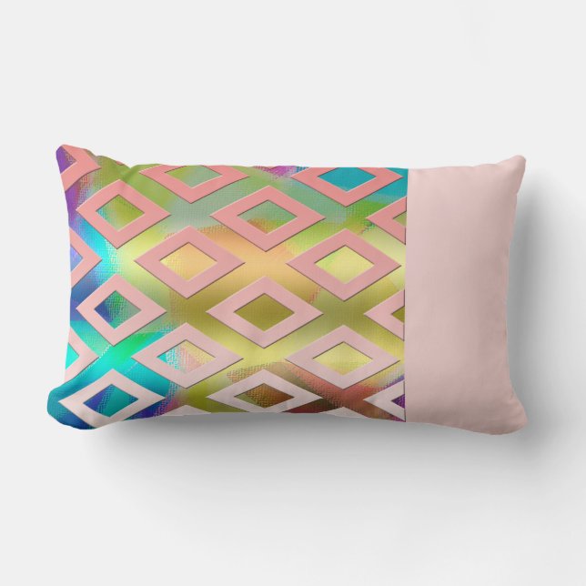 Pastel Pop: Geometrisch kleurenblok Kussen (Voorkant)