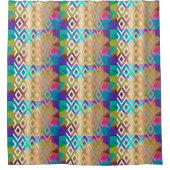 Pastel Pop Glow: Geometrisch kleurenblok Douchegordijn (Voorkant)