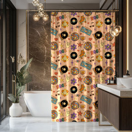 Pastel Pop Gordijn Groovy 70s Kleurrijk Accent