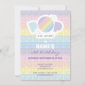 Pastel Pop it Birthday Party Invitation Kaart (Voorkant)