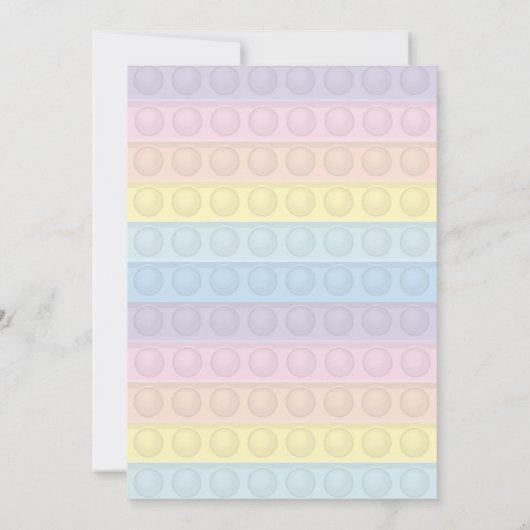 Pastel Pop it Birthday Party Invitation Kaart (Achterkant)