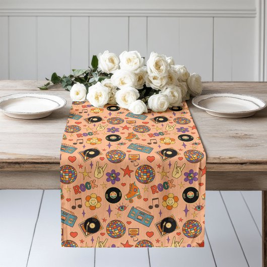 Pastel Pop Runner Retro Groovy Dining Decor Lange Tafelloper