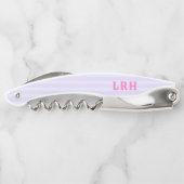 Pastel Pop Strand Streep Kleine Initialen Monogram Kurkentrekker (Achterkant)
