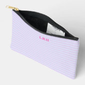 Pastel Pop Stripe Vintage Tiny Initials Monogram Etui (Open)