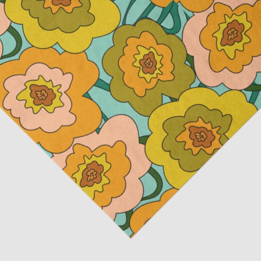 Pastel Poppies Tissue Wrapping Paper Tissuepapier (Detail)