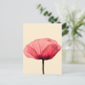 Pastel Poppy Bloom Minimalisme Feestdagenkaart (Staand voorkant)