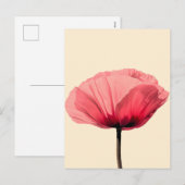 Pastel Poppy Bloom Minimalisme Feestdagenkaart (Voorkant / Achterkant)