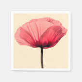 Pastel Poppy Bloom Minimalisme Servet (Voorkant)