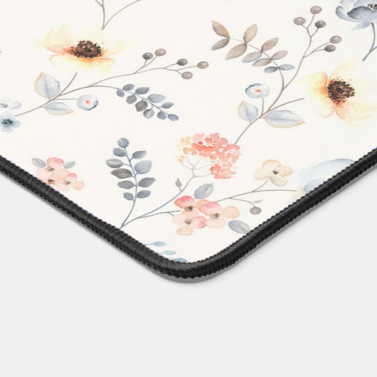 Pastel Poppy Floral Garden Pattern Bureaumat (Hoek)