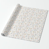 Pastel Poppy Floral Garden Pattern Cadeaupapier (Uitgerold)