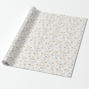 Pastel Poppy Floral Garden Pattern Cadeaupapier
