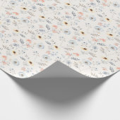 Pastel Poppy Floral Garden Pattern Cadeaupapier (Hoek)