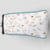 Pastel Poppy Floral Garden Pattern Golfheadcover (Voorkant)