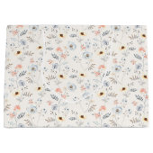 Pastel Poppy Floral Garden Pattern Groot Cadeauzakje (Voorkant)