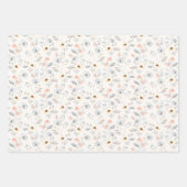 Pastel Poppy Floral Garden Pattern Inpakpapier Vel (Voorkant 3)
