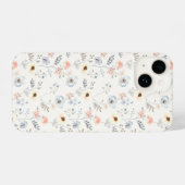 Pastel Poppy Floral Garden Pattern iPhone Hoesje (Achterkant horizontaal)