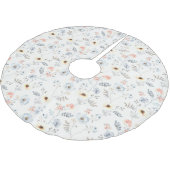 Pastel Poppy Floral Garden Pattern Kerstboom Rok (Gekanteld)