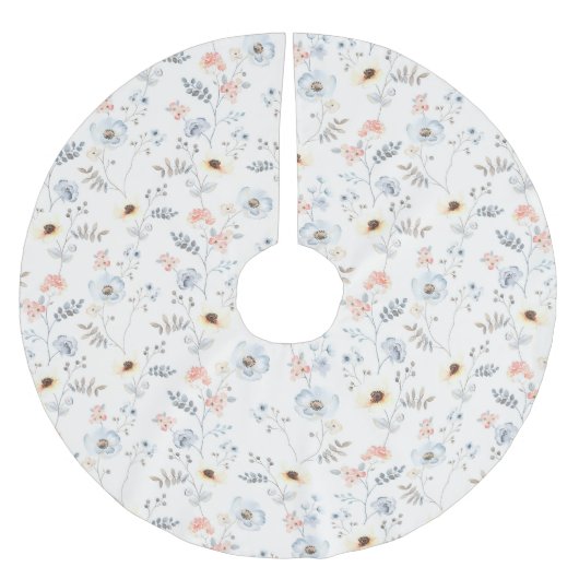 Pastel Poppy Floral Garden Pattern Kerstboom Rok (Voorkant)