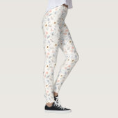 Pastel Poppy Floral Garden Pattern Leggings (Rechts)