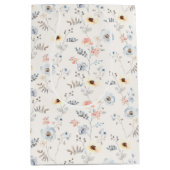 Pastel Poppy Floral Garden Pattern Medium Cadeauzakje (Voorkant)
