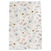 Pastel Poppy Floral Garden Pattern Medium Cadeauzakje (Achterkant)