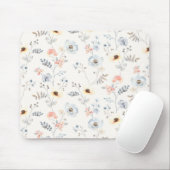 Pastel Poppy Floral Garden Pattern Muismat (Met muis)