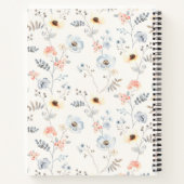 Pastel Poppy Floral Garden Pattern Notitieboek (Achterkant)