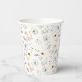 Pastel Poppy Floral Garden Pattern Papieren Bekers (Links)