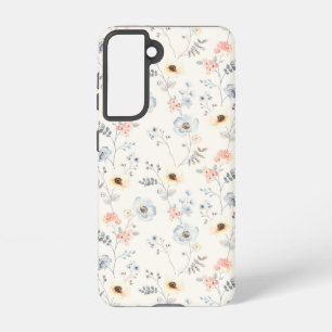 Pastel Poppy Floral Garden Pattern Samsung Galaxy Hoesje