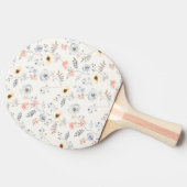 Pastel Poppy Floral Garden Pattern Tafeltennisbatje (Zijkant)