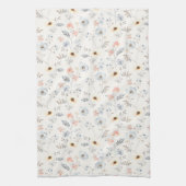 Pastel Poppy Floral Garden Pattern Theedoek (Verticaal)
