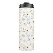 Pastel Poppy Floral Garden Pattern Thermosbeker (Voorkant)