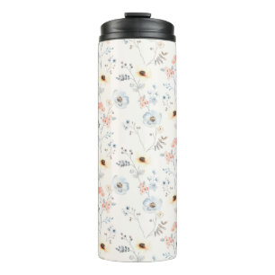 Pastel Poppy Floral Garden Pattern Thermosbeker