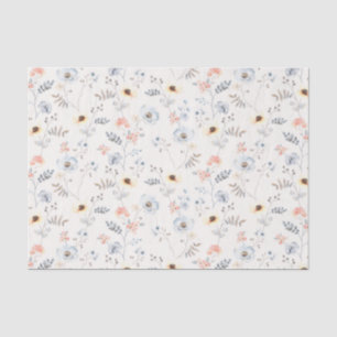 Pastel Poppy Floral Garden Pattern Tissuepapier